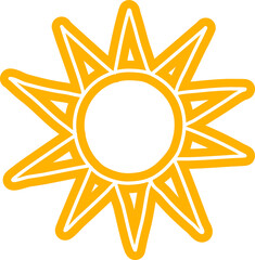 Sun symbols hand drawn, sunshine, sunset, sunlight