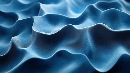 Obraz premium Abstract Blue Wavy Textile Surface Texture