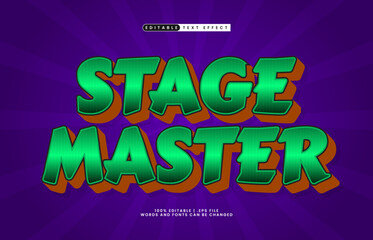 stage master editable text effect with a game and kids text style