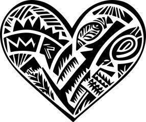 Polynesian Tribal Heart Art  Unique heart designs inspired by Polynesian tribal patterns
