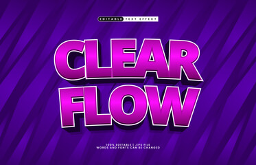clear flow editable text effect with a fresh and modern text style