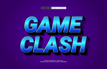 game clash editable text effect with a kids and game text style