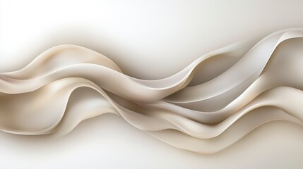 Fototapeta premium A smooth, flowing ribbon-like design in soft neutral tones, creating a sense of elegance and tranquility.