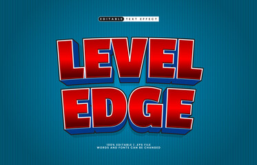 Fototapeta premium level edge editable text effect with a game and play text style