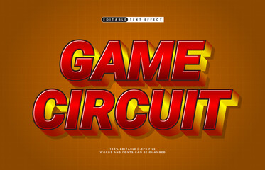 game circuit editable text effect with a kids and game text style