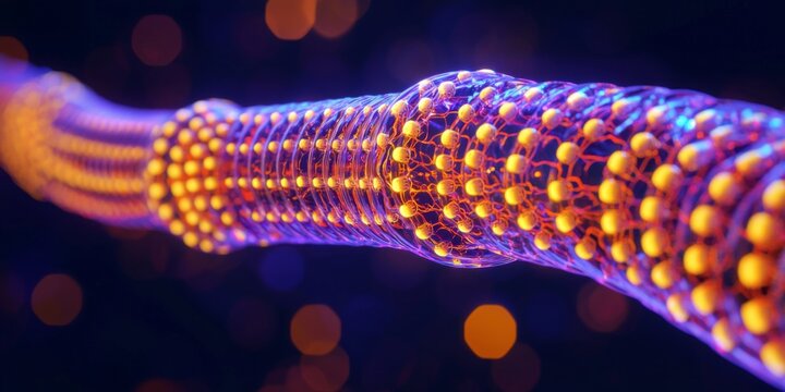 Bioluminescent Pyrosome Colony Glowing Deep Sea