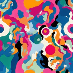 Colorful Abstract Seamless Geometric Pattern Background Texture Design Vector Print Wallpaper

