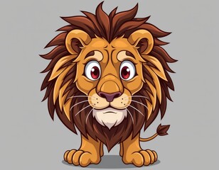 Obraz premium A majestic lion's face peers out, its regal features tinged with displeasure as it glares straight ahead, front paws firmly planted on the ground