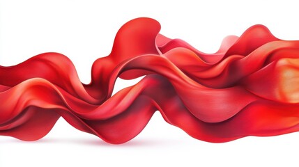 Fototapeta premium A vibrant wave of red fabric gracefully flows, creating a dynamic and elegant visual movement.