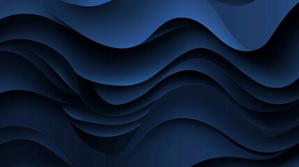 Fototapeta premium Elegant dark blue paper wave design with abstract fluid background layers