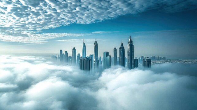 Breathtaking Abu Dhabi Skyline with Cloudy Backdrop