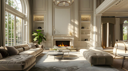 living room with fireplace