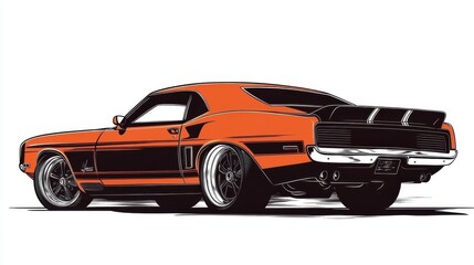 Eye-catching graphic representation of an iconic American muscle vehicle.
