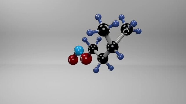 Amyl nitrite molecule. Molecular structure of isopentyl nitrite, used in medicine, chemical synthesis and as psychoactive recreational drug called poppers.