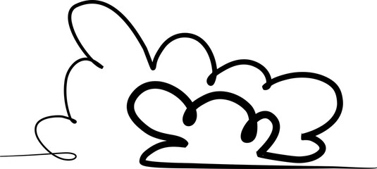 Continuous line drawing of cloud