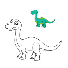 A fun dinosaur coloring page featuring a playful T-Rex surrounded by lush plants, perfect for kids to bring the prehistoric world to life with vibrant colors.