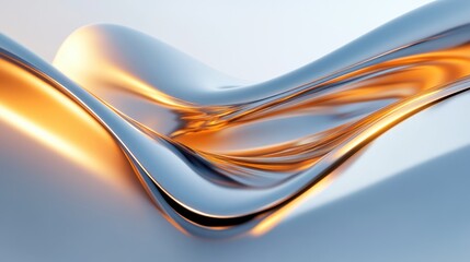 Obraz premium Smooth Flow of Bright Metallic Liquid Abstract Art