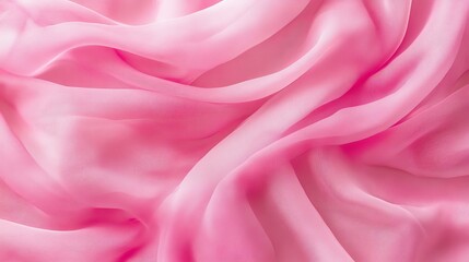 Fototapeta premium Delicate pink organza chiffon fabric with swirl creased texture for wedding and fashion apparel design