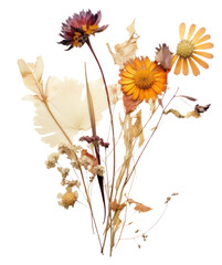Fototapeta premium PNG Pressed bouquet flowers herbs dried.
