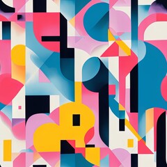 Colorful Abstract Seamless Geometric Pattern Background Texture Design Vector Print Wallpaper

