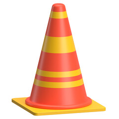 Traffic Cone 3D Icon