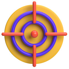 Target with Crosshair 3D Icon