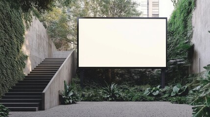 A large empty billboard stands ready for advertising.
