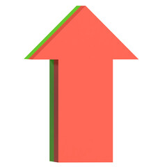 Upward Red Arrow 3D Icon
