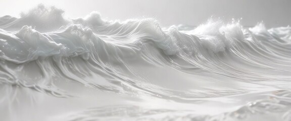 Soft flowing waves on a white canvas with subtle texture, gentle movement, calm atmosphere