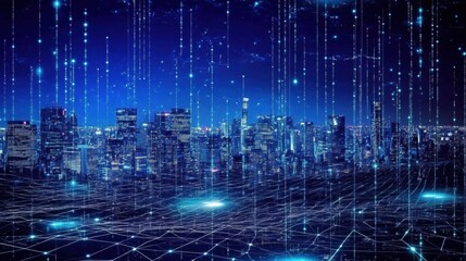 Obraz premium Modern metropolis representing advanced connection technologies.