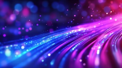 Visual representation of the vibrant cores and networking capabilities in fiber cables.