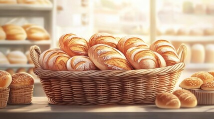 Realistic Bakery Shop Display in Vector Format