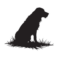 Black Dog Silhouette Isolated on White Background,  German Shepherd Outline Silhouette Vector Art Design