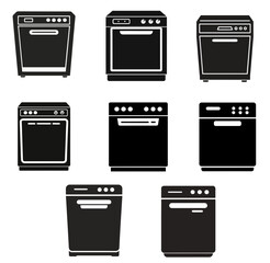 Dishwasher silhouette vector illustration