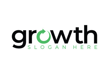 Modern growth logo design wordmark. Abstract arrow shapes logo design