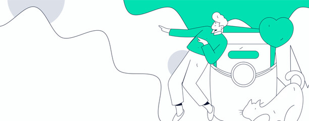 Holiday shopping people doing e-commerce online shopping flat vector concept operation hand drawn illustration
