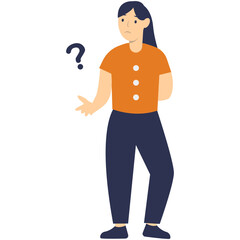 People Think and Ask Question. Flat Vector Illustration