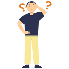 People Think and Ask Question. Flat Vector Illustration