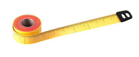 Metric measuring tape isolated on white background