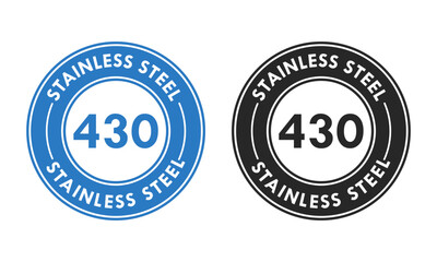 Stainless steel 430 design logo badge template illustration