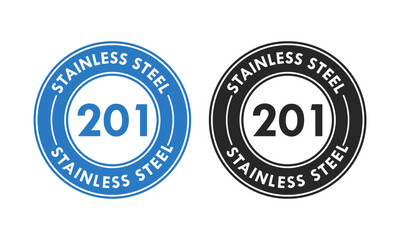 Stainless steel 201 design logo badge template illustration