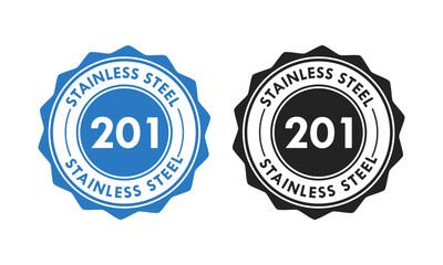 Stainless steel 201 design logo badge template illustration