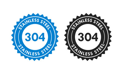 Stainless steel 304 design logo badge template illustration