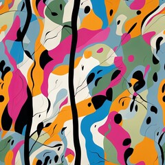 Colorful Abstract Seamless Geometric Pattern Background Texture Design Vector Print Wallpaper

