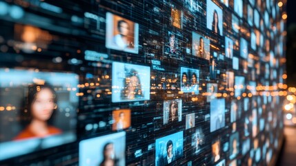 Digital Connections Across Countries in Stylized Illustration