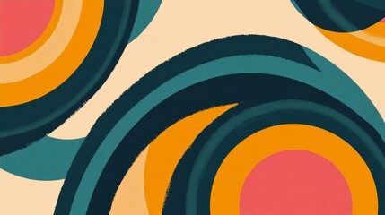 Obraz premium Vibrant Retro Patterns in Groovy 70s Style