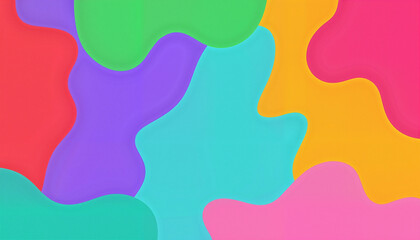 Colorful fluid shapes in vibrant hues creating an abstract background for playful design elements
