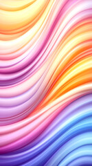 Obraz premium A colorful, wavy line of colors that are purple, orange, and blue. The colors are arranged in a way that creates a sense of movement and energy. Scene is vibrant and lively
