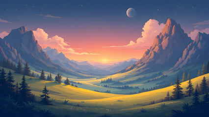 Simple landscape view illustration
