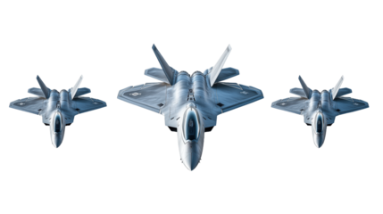 Stunning Trio of Military Fighter Jets in Stealth Configuration 